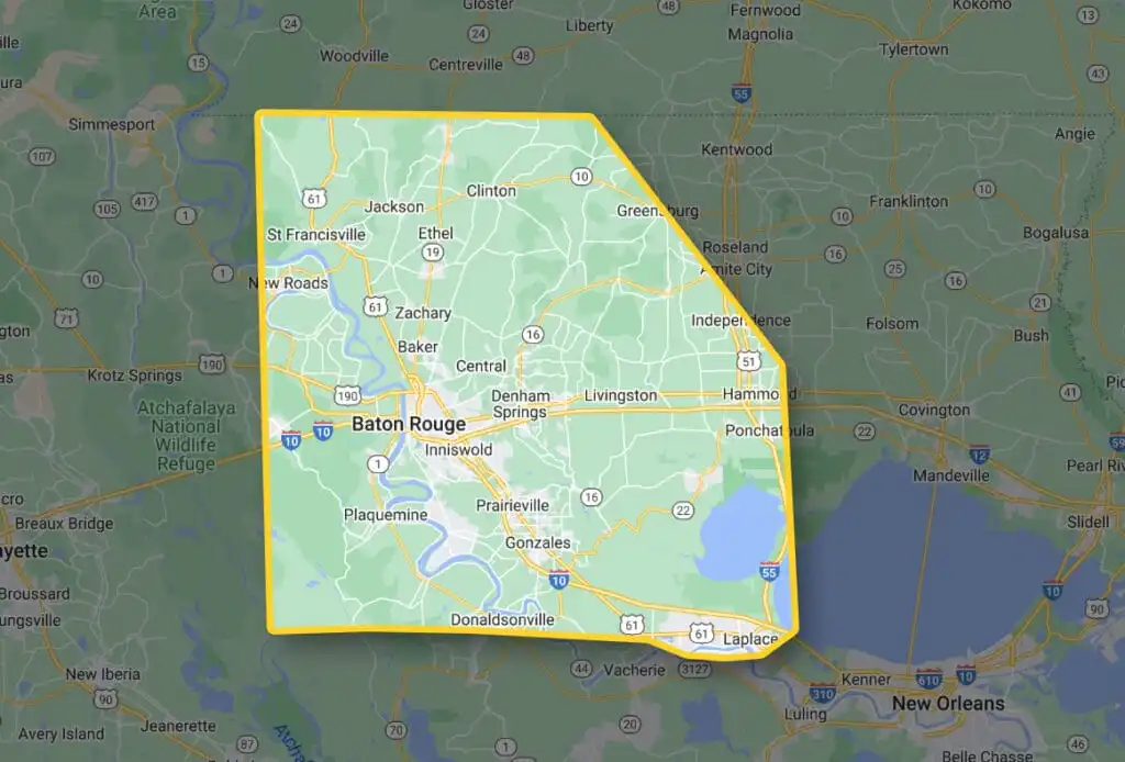 Ryson Roofing service area map